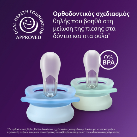Σετ 2 πιπίλες Philips Avent Ultra Start 0-2m SCF075/14