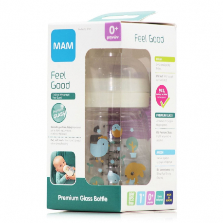 Μπιμπερό MAM γυάλινο Feel Good 170 ml (1τμχ)