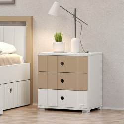 Κομοδίνο τροχήλατο CasaKids Smile με 3 συρτάρια