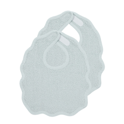 Σετ 2 βαμβακερές σαλιάρες με velcro Meyco Wavy Grey Blue