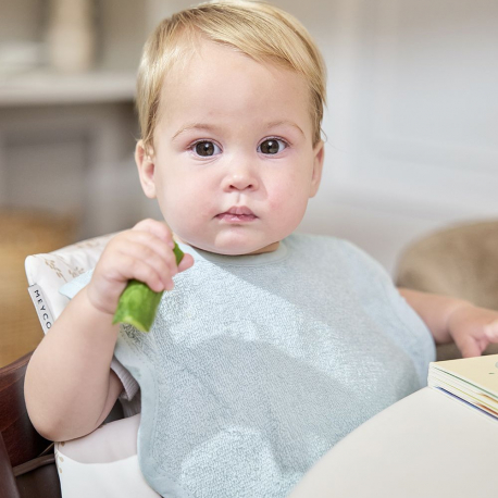 Σετ 2 βαμβακερές σαλιάρες με velcro Meyco Wavy Grey Blue