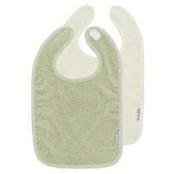 Σετ 2 βαμβακερές σαλιάρες popcorn με velcro Meyco Natural/Soft Olive