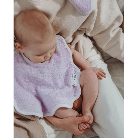 Σετ 2 βαμβακερές σαλιάρες με velcro Soft Lavender