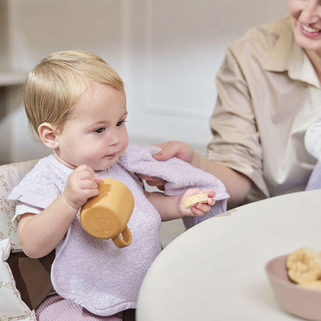 Σετ 2 βαμβακερές σαλιάρες με velcro Soft Lavender