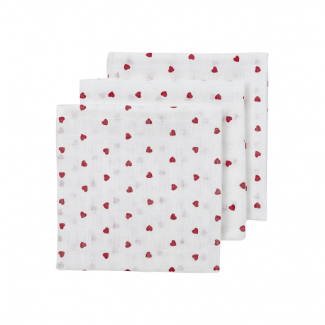 Σετ 3 λαβέτες από μουσελίνα Meyco Sweet Heart