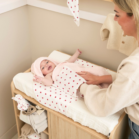 Σετ 3 λαβέτες από μουσελίνα Meyco Sweet Heart