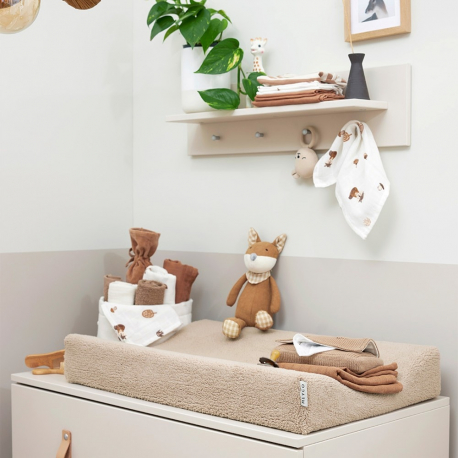 Σετ 3 λαβέτες από μουσελίνα Meyco Forest Animals Toffee