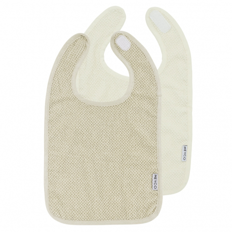 Σετ 2 βαμβακερές σαλιάρες popcorn με velcro Meyco Natural/Soft Sand