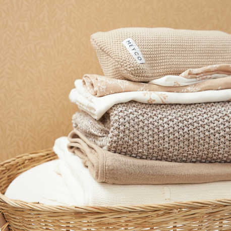 Σετ 3 λαβέτες από μουσελίνα Meyco Branches Sand