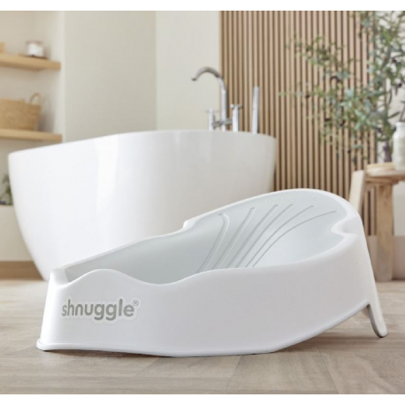 Ξαπλώστρα μπανιέρας για νεογέννητο Shnuggle® White/Grey