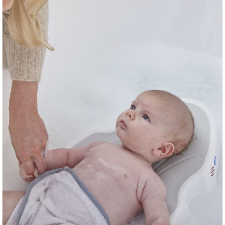 Ξαπλώστρα μπανιέρας για νεογέννητο Shnuggle® White/Grey