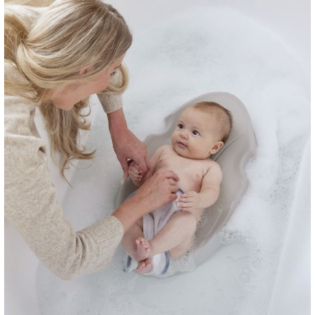 Ξαπλώστρα μπανιέρας για νεογέννητο Shnuggle® White/Grey