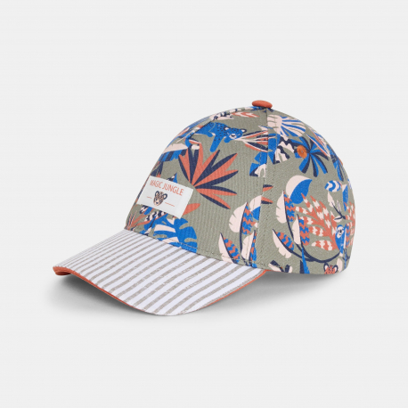 Obaibi Καπέλο τζόκεϊ με τυπωμένα σχέδια από τη ζούγκλα γκρι για μωρά αγοράκια