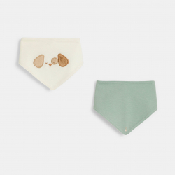 Obaibi Σαλιάρα τριγωνική, σκυλάκι, για μωρά αγοράκια (σετ των 2)