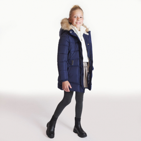 Okaidi Παλτό Parka καπιτονέ αδιάβροχο μπλε για κορίτσια