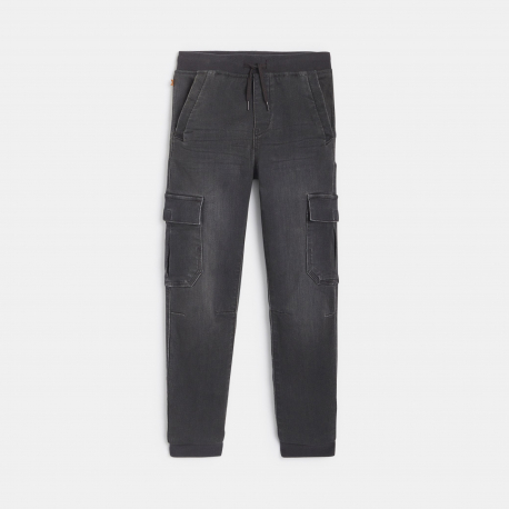 Okaidi Παντελόνι τζιν cargo σε σκούρο γκρι για αγόρια