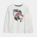 Okaidi T-shirt gris manches longues imprime urbain Garcon