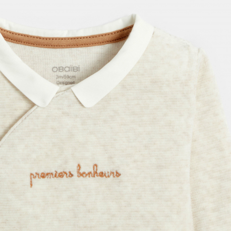 Obaibi Φορμάκι ύπνου από κοτλέ βελούδο μπεζ για μωρά αγοράκια