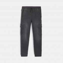 Okaidi Παντελόνι τζιν cargo σε σκούρο γκρι για αγόρια