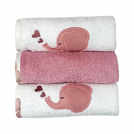 Σετ λαβέτες 2+1 Baby Star Elephant