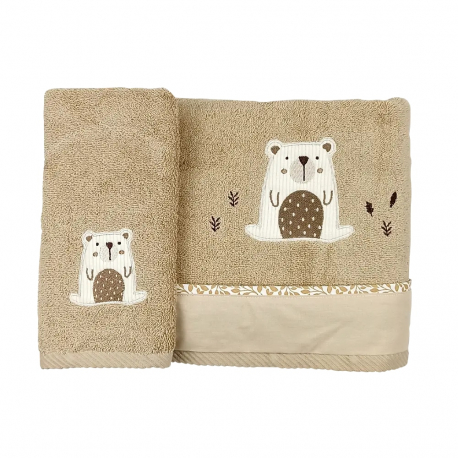 Σετ πετσέτες μπάνιου και χεριών Baby Star Natura