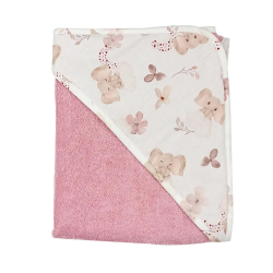 Κάπα - μπουρνούζι Baby Star Elephant Ροζ