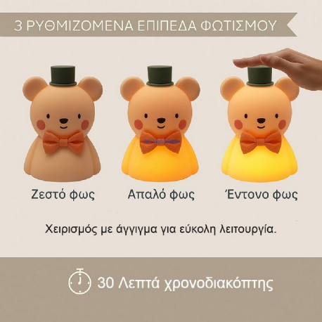 Ρυθμιζόμενο φωτάκι νυκτός Taf toys Little Bear