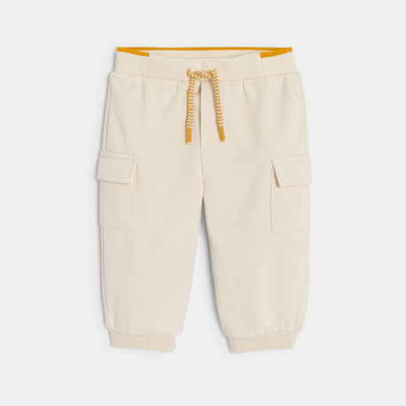 Obaibi Παντελόνι φόρμας από χνουδωτό ύφασμα μπεζ για μωρά κοριτσάκια