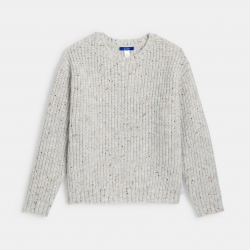 Okaidi Pull grosses mailles tricot gris fille