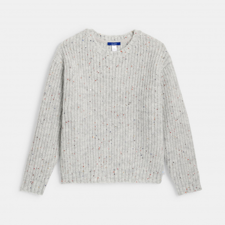 Okaidi Pull grosses mailles tricot gris fille