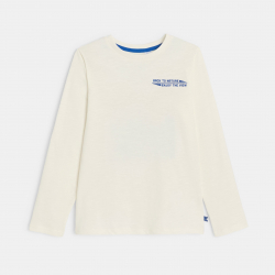 Okaidi T-shirt manches longues motif dos blanc Garcon