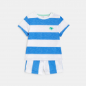 Obaibi Σετ μπλούζα και σορτς με ρίγες, μπλε για μωρά αγοράκια