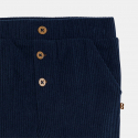 Obaibi Pantalon velours cotele souple bleu marine bebe garcon