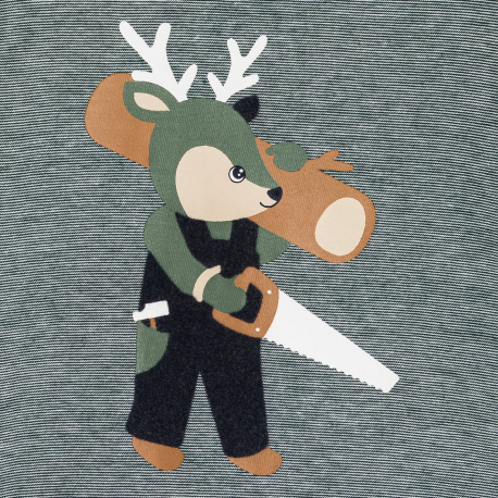 Obaibi Μπλούζα γκρι με μοτίφ ζωάκι για μωρά αγοράκια