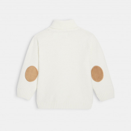 Obaibi Πουλόβερ με σταυρωτό γιακά με κουμπιά, λευκό για μωρά αγοράκια