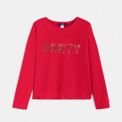 Okaidi T-shirt manches longues a message rouge Fille