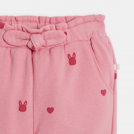 Obaibi Παντελόνι για κορίτσια μπεζ με μοτίφ καρδιά