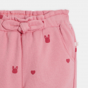 Obaibi Παντελόνι για κορίτσια μπεζ με μοτίφ καρδιά