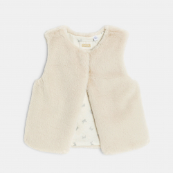 Okaidi Μπολερό από οικολογική γούνα λευκό για κορίτσια