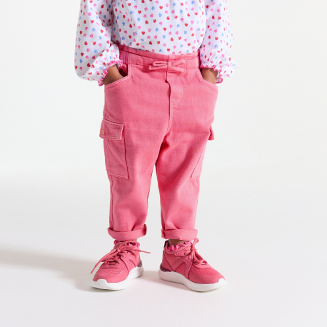 Obaibi Παντελόνι cargo από βαμβακερό τουίλ για μωρά κοριτσάκια