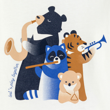 Obaibi Μπλούζα μακρυμάνικη, με ζώα μουσικούς για μωρά αγοράκια