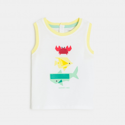 Obaibi Φανελάκι με αισθητηριακά ερεθίσματα με ζωάκια λευκό για μωρά αγοράκια