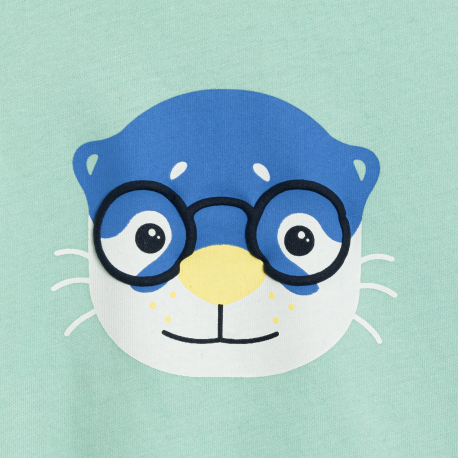 Obaibi Μπλούζα με ζωάκια πράσινη για μωρά αγοράκια