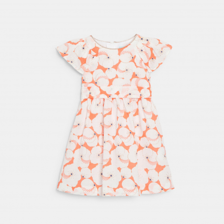 Obaibi Φόρεμα κομψό φλοράλ πορτοκαλί για μωρά κοριτσάκια