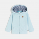 Obaibi Φούτερ με φερμουάρ και κουκούλα από χνουδωτό ύφασμα μπλε για μωρά αγοράκια