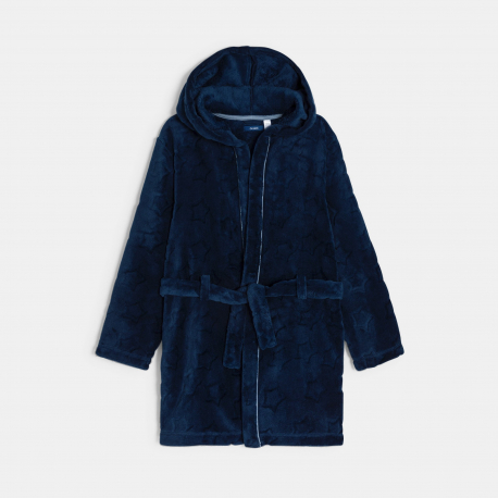 Okaidi Ρόμπα με κουκούλα από χοντρό φλις σε ναυτικό μπλε για αγόρια