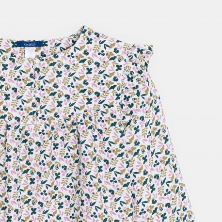 Okaidi Μπλούζα με βολάν με τυπωμένα σχέδια γκρι για κορίτσια