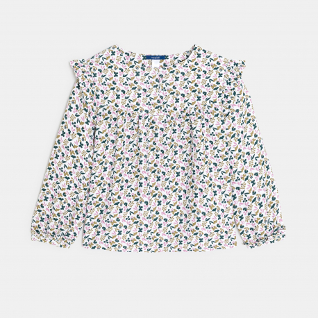 Okaidi Μπλούζα με βολάν με τυπωμένα σχέδια γκρι για κορίτσια