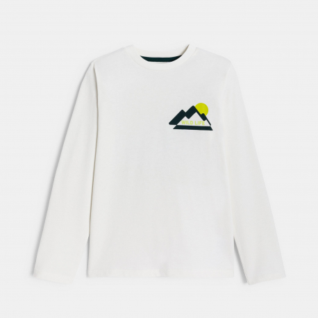 Okaidi Μπλούζα λευκή με μοτίφ για αγόρια