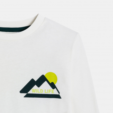 Okaidi Μπλούζα λευκή με μοτίφ για αγόρια